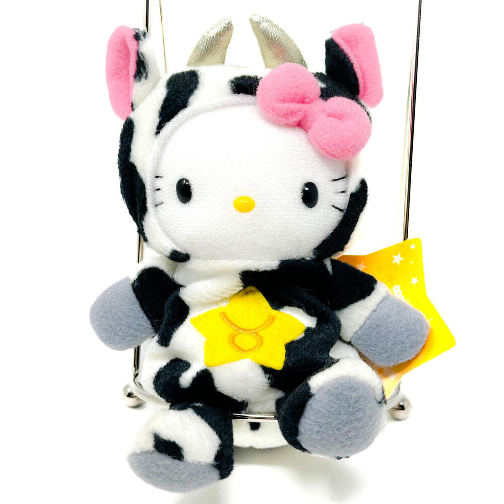 Hello‎ Kitty Taurus Zodiac Plush 2000 Sanrio Cat Cow Bull Horoscope Vintage 6"